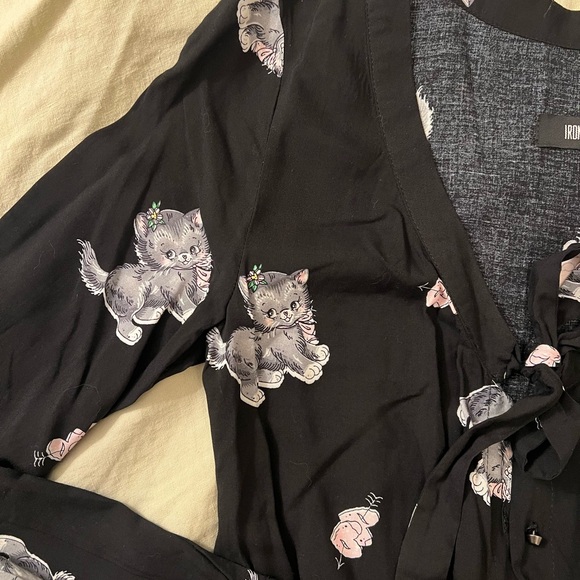 Black romper with kittens and hearts - Picture 3 of 5